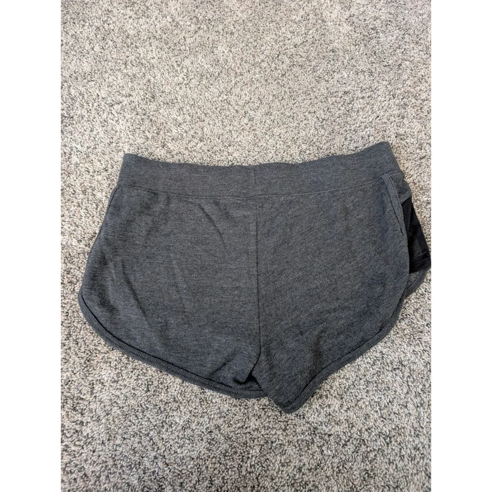 Victoria Sport Womens Charcoal Gray Mesh Side Dolphin Athletic Shorts Size Small